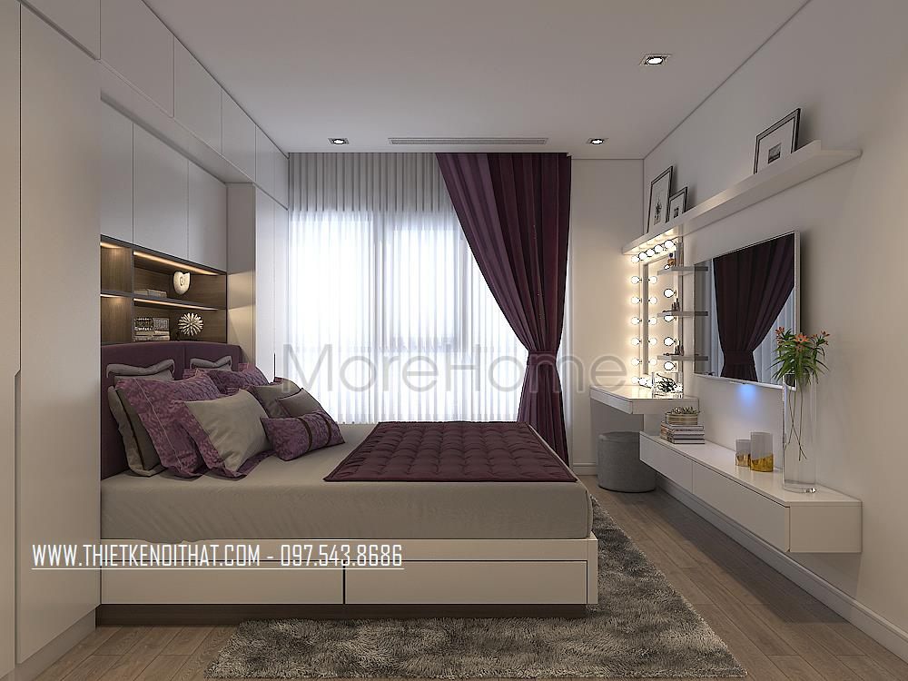 Thiết kế nội thất phòng ngủ chung cư Park Hill Hai Bà Trưng, Hà Nội